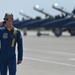 The U.S. Navy Flight Demonstration Team, the Blue Angels, perform in Wichita, Kansas at the Frontiers In Flight Air Show.