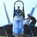 The U.S. Navy Flight Demonstration Team, the Blue Angels, perform in Wichita, Kansas at the Frontiers In Flight Air Show.