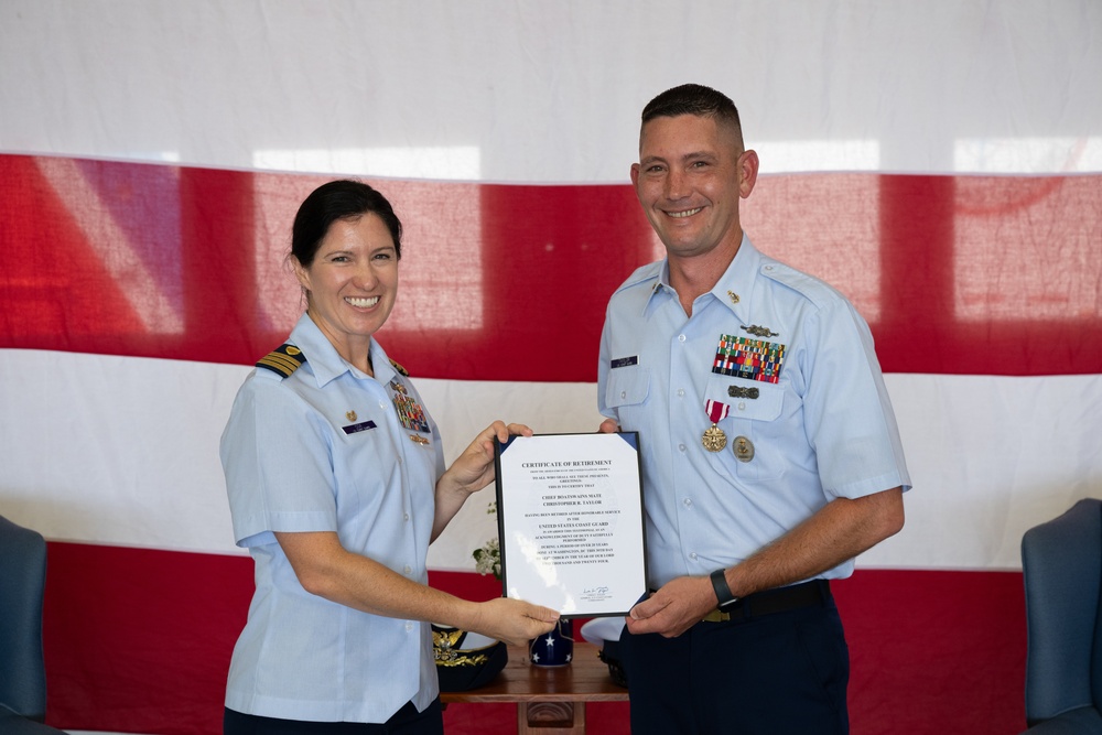 U.S. Coast Guard Chief Petty Officer Christopher R. Taylor's retirement ceremony