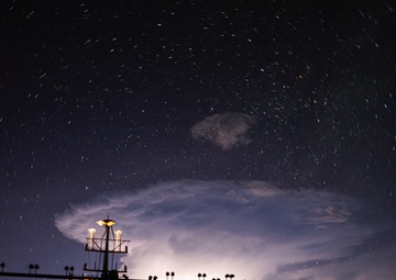 Night sky on the flight deck of USNS Burlington (T-EPF 10)