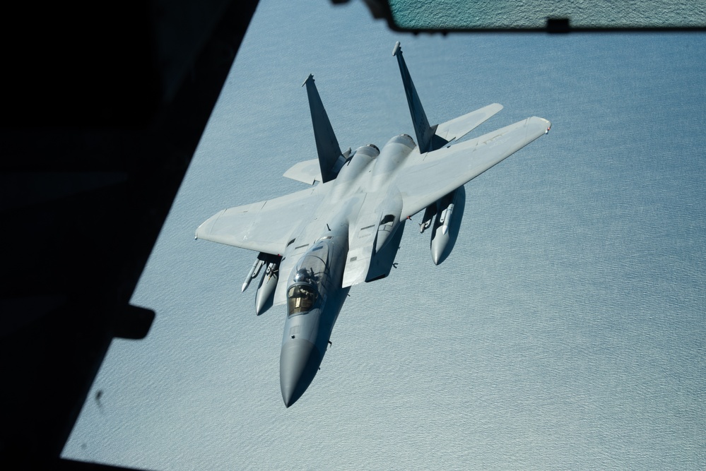 Travis KC-10 aircrew refuels F-15Es, C-5 and KC-46