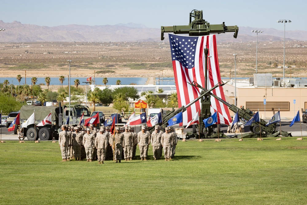 Elizondo relieves Fairbanks as 3/11 Sergeant Major during relief and appointment ceremony