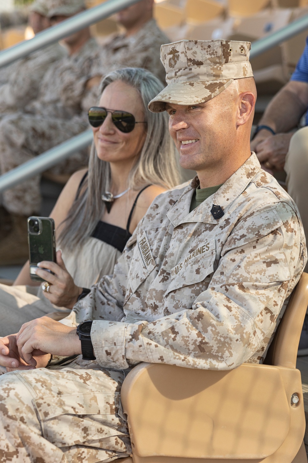 Elizondo relieves Fairbanks as 3/11 Sergeant Major during relief and appointment ceremony