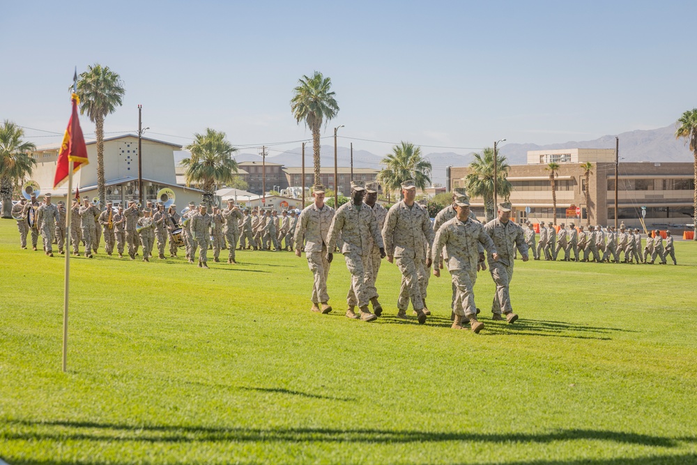 Elizondo relieves Fairbanks as 3/11 Sergeant Major during relief and appointment ceremony