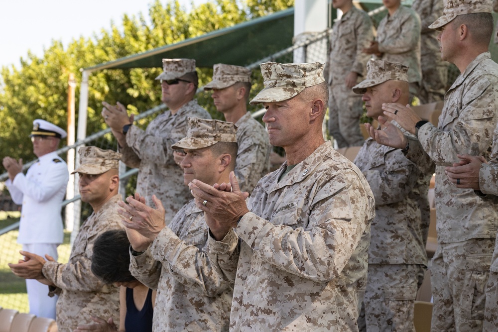 Elizondo relieves Fairbanks as 3/11 Sergeant Major during relief and appointment ceremony