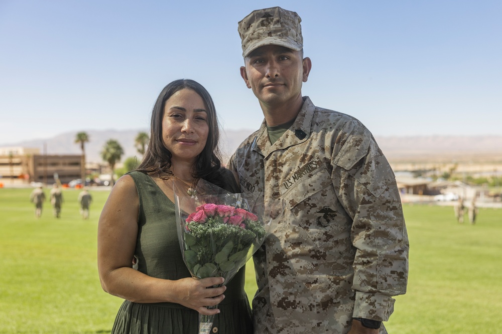 Elizondo relieves Fairbanks as 3/11 Sergeant Major during relief and appointment ceremony