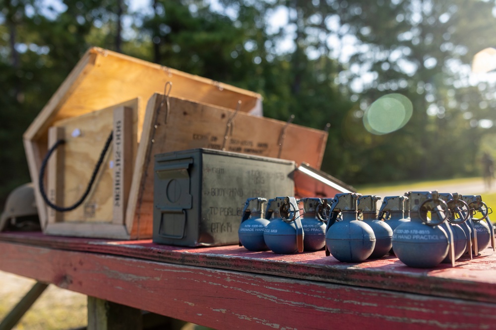 Headquarters and Service Battalion Conducts Grenade Range During Field Exercise Bold Bronco