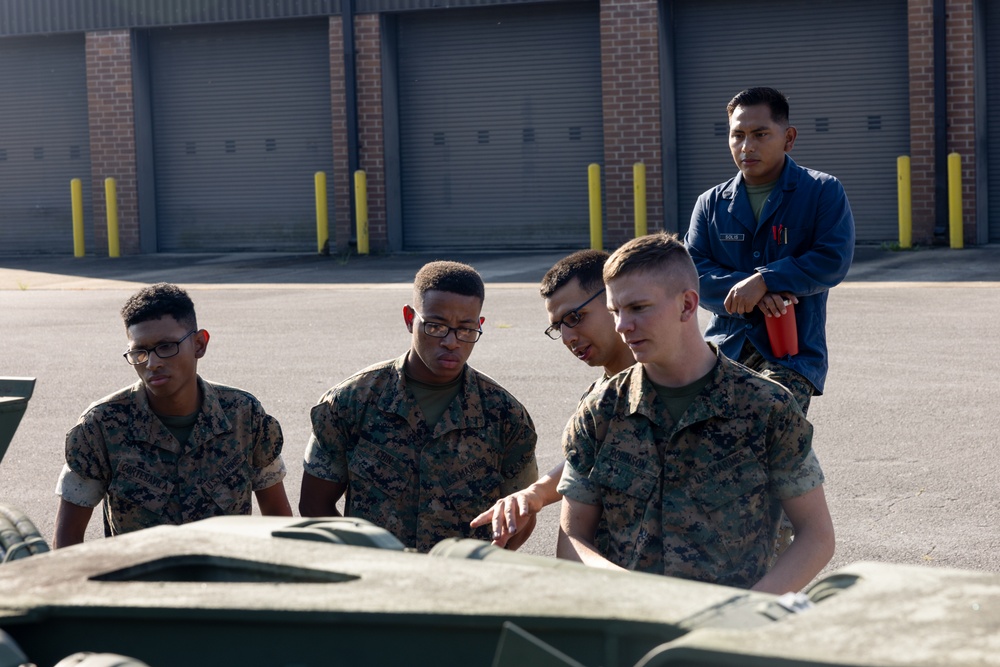 Motor Transport Marines learn to operate LSVR MKR18 Cargo Vehicle