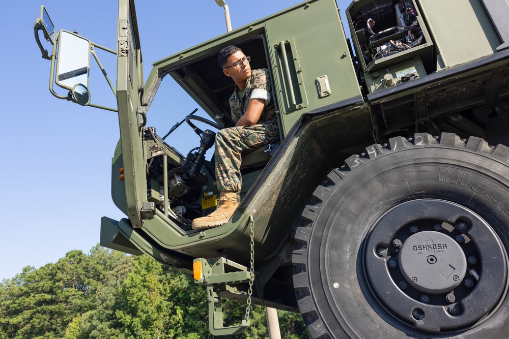 Motor Transport Marines learn to operate LSVR MKR18 Cargo Vehicle