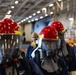 Sailors Conduct Firefighting Drill in the Hangar Bay