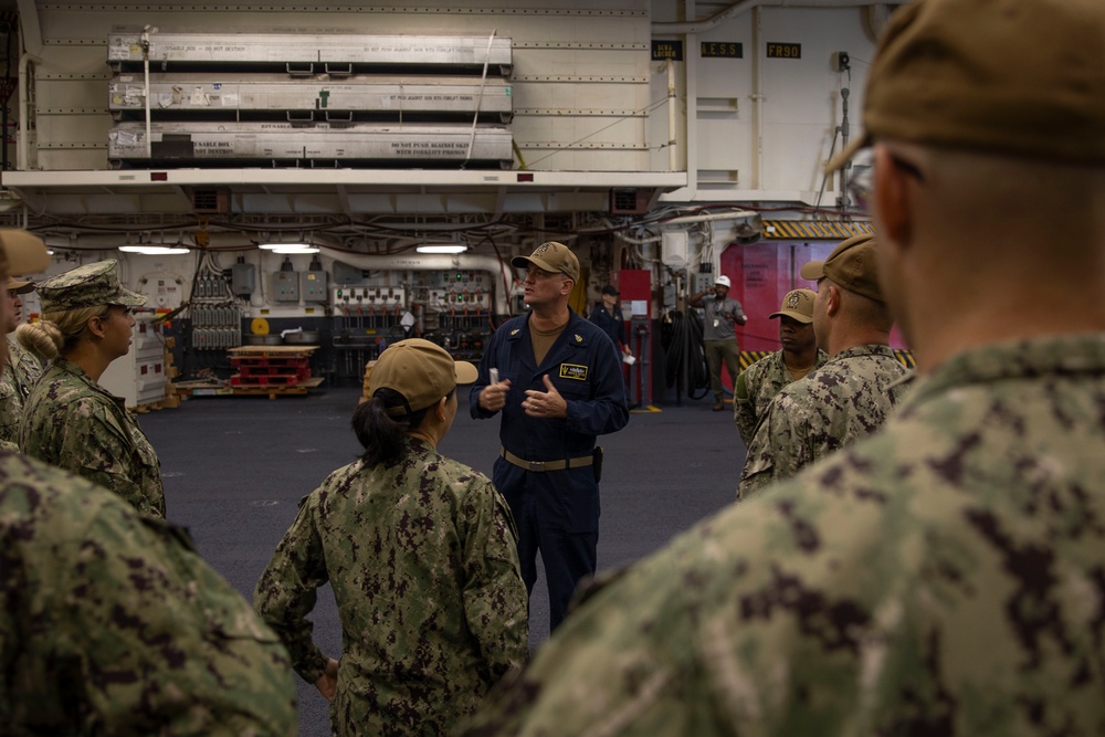 USS Tripoli holds tour for Maritime Support Wing