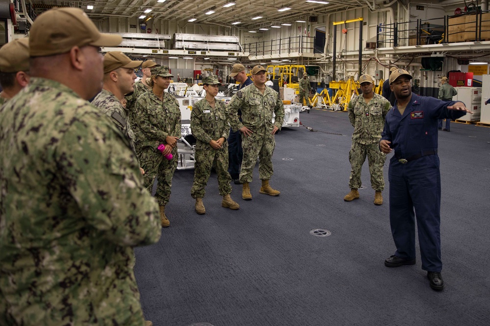 USS Tripoli holds tour for Maritime Support Wing