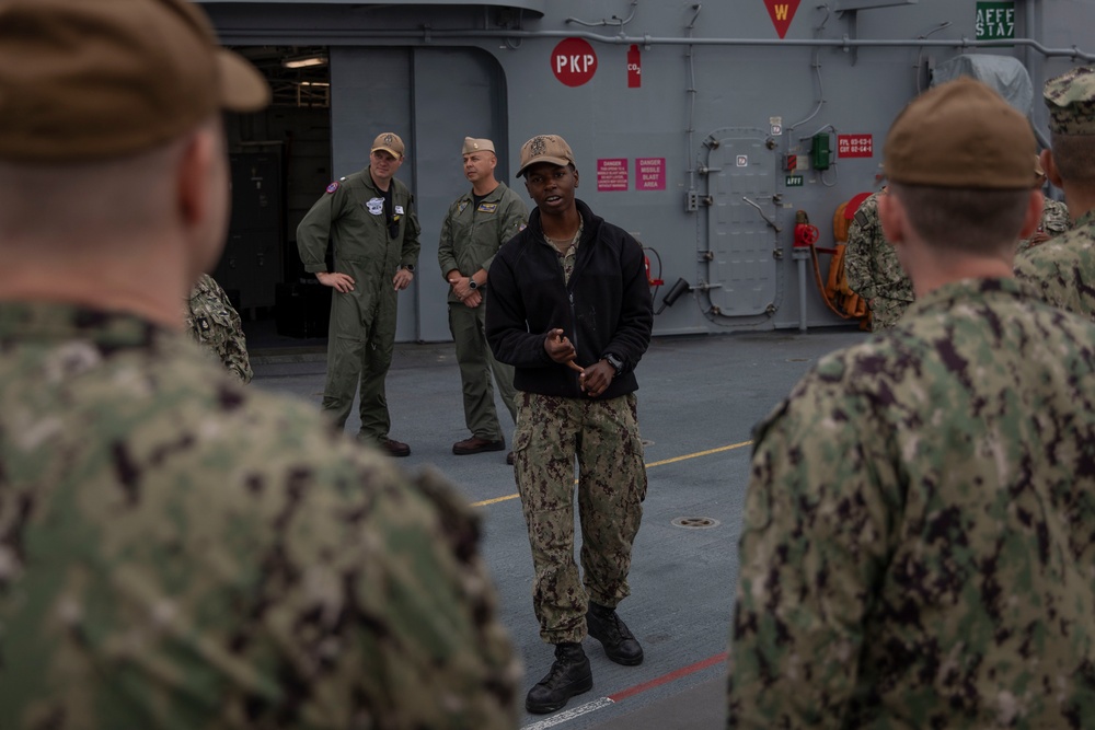 USS Tripoli holds tour for Maritime Support Wing