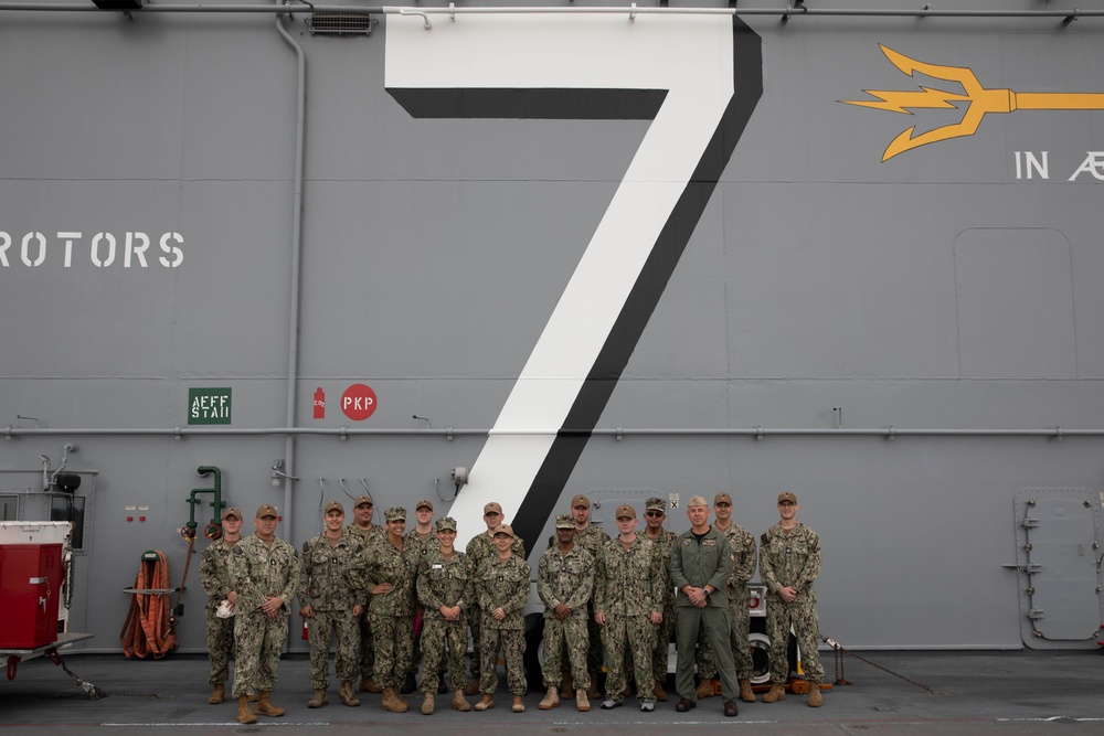 USS Tripoli holds tour for Maritime Support Wing