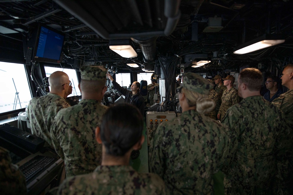 USS Tripoli holds tour for Maritime Support Wing