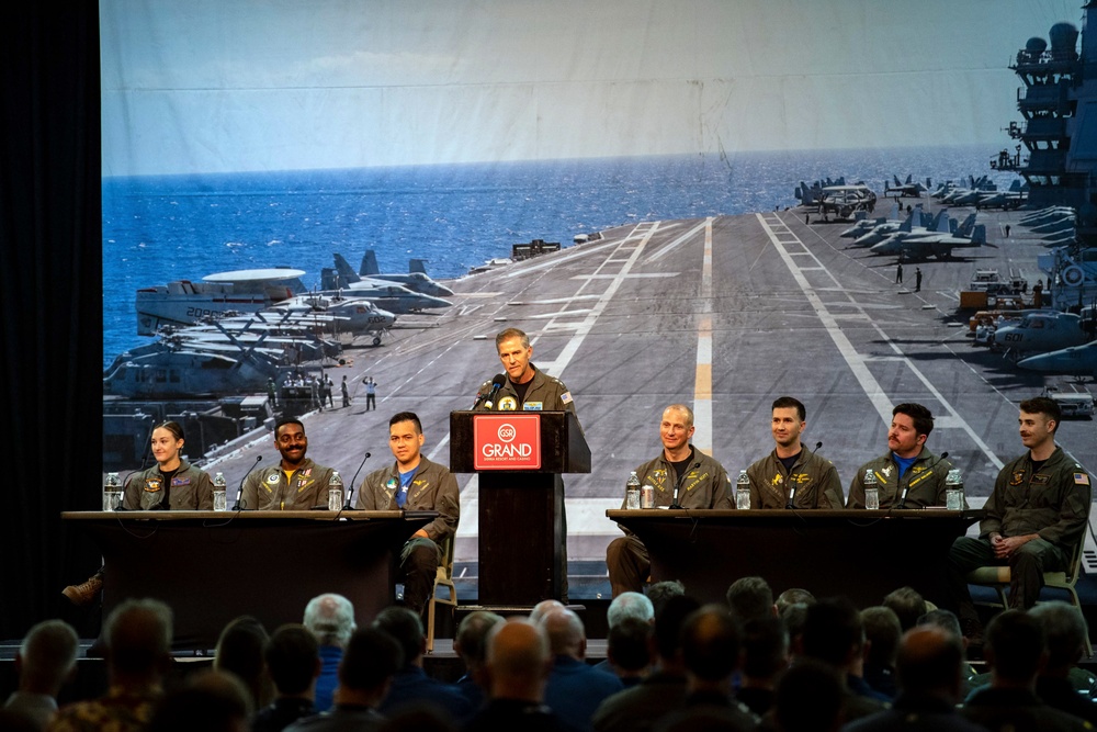 Rear Adm. Marc Miguez speaks at 2024 Tailhook Association symposium