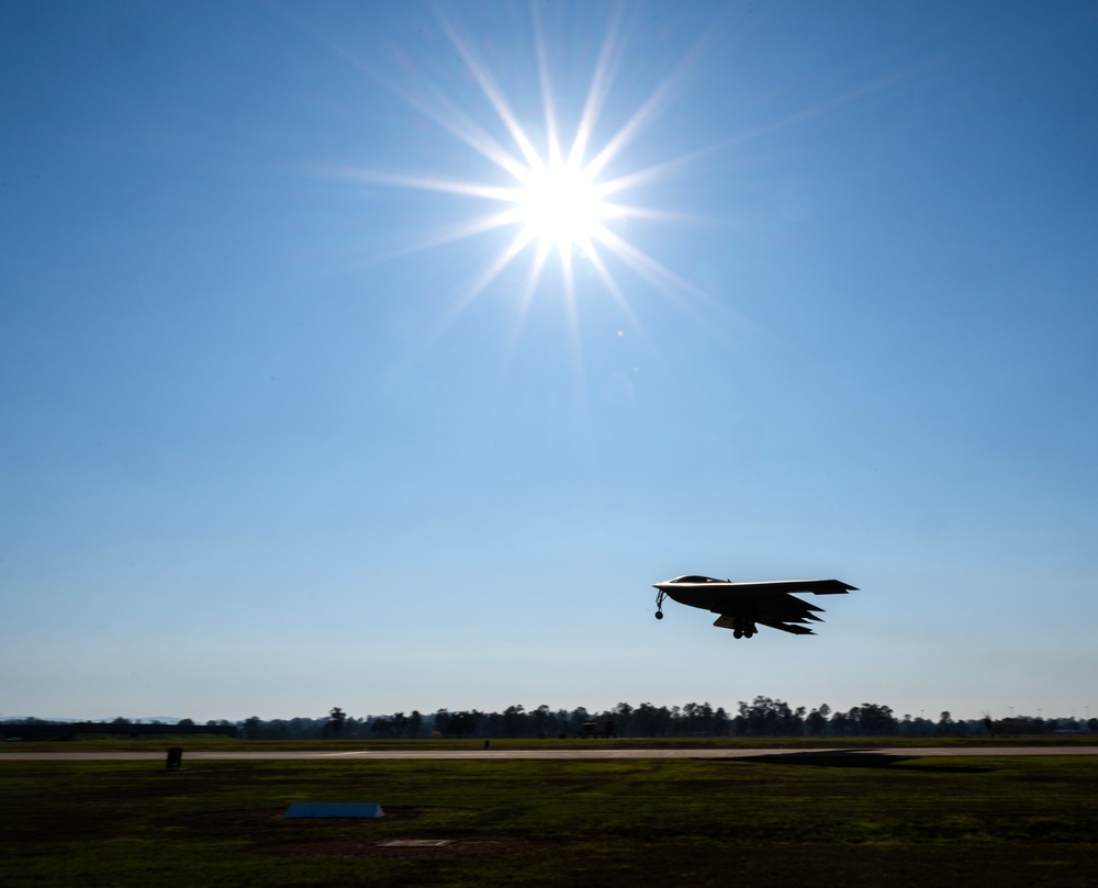 B-2 Spirit takes off to conduct precision bombing exercise during BTF in the Pacific
