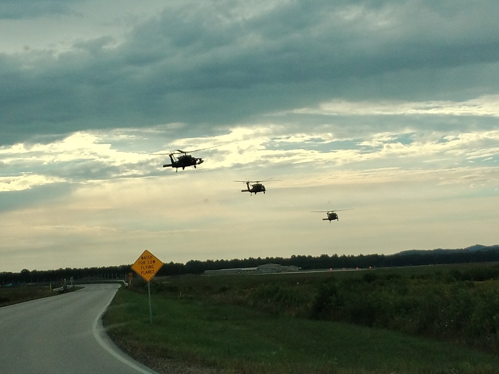 Wisconsin National Guard Black Hawks conduct August 2024 weekend training at Fort McCoy