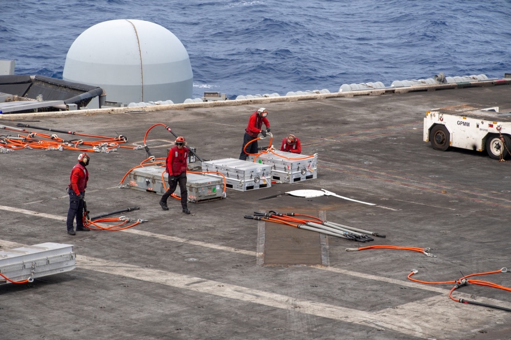 Ike conducts ammo off-load in the Atlantic Ocean