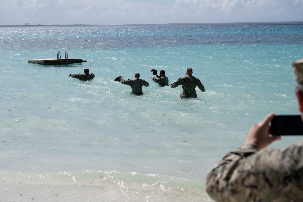 MA1 Thornton reenlists aboard Diego Garcia