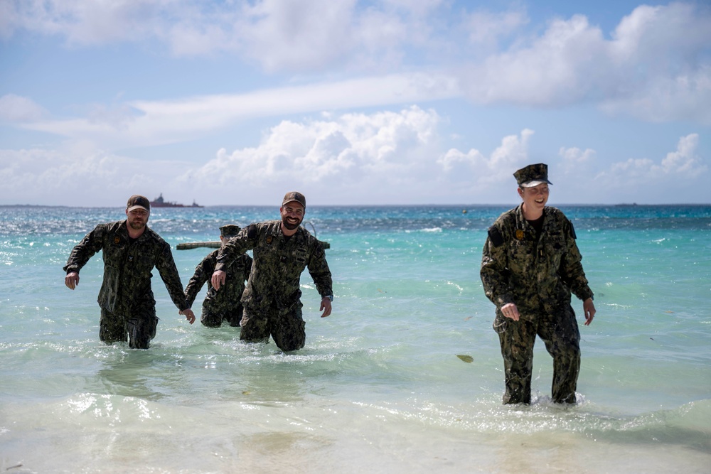 MA1 Thornton reenlists aboard Diego Garcia