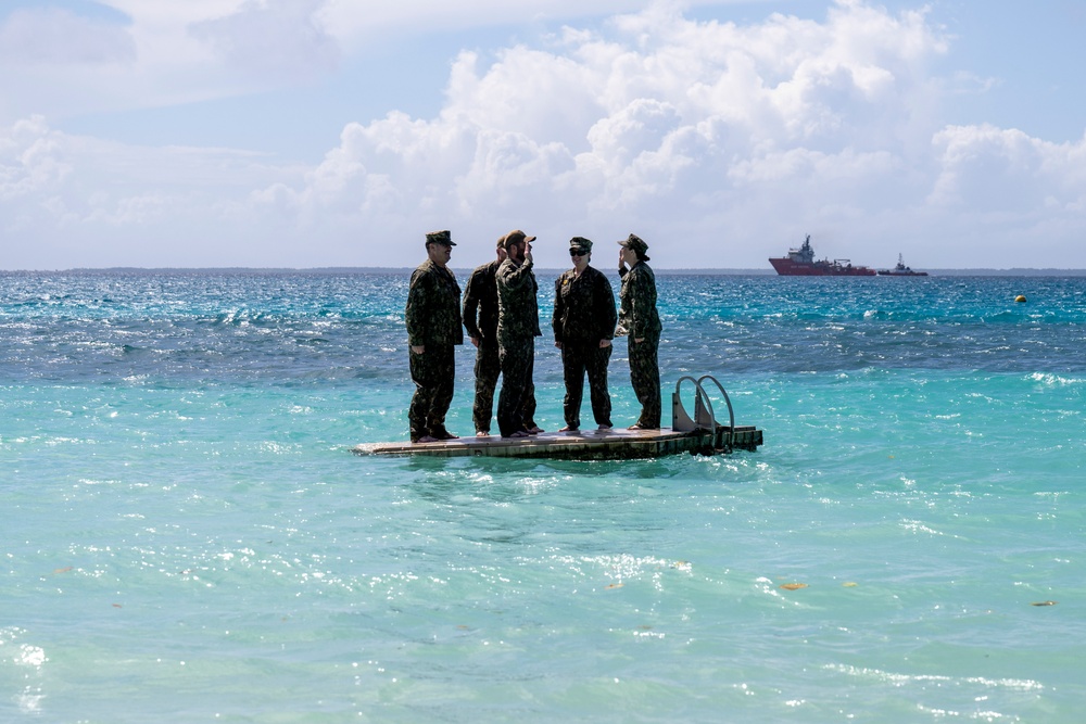 MA1 Thornton reenlists aboard Diego Garcia