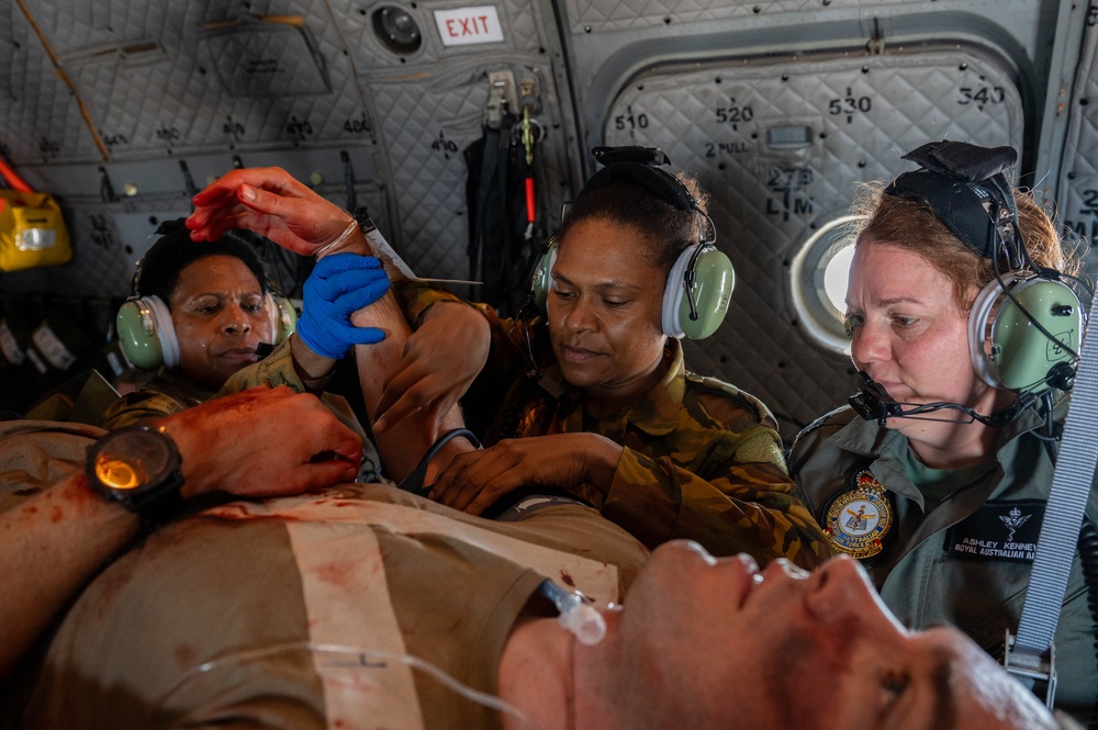 USAF, RAAF and PNGDF training efforts culminate with aeromedical evacuation FTX during Pac Angel 24-1