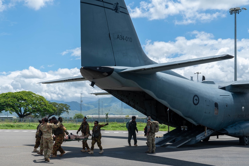 USAF, RAAF and PNGDF training efforts culminate with aeromedical evacuation FTX during Pac Angel 24-1