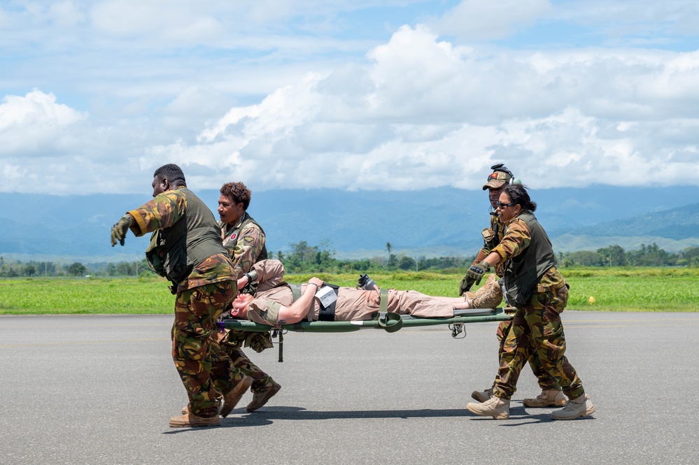 USAF, RAAF and PNGDF training efforts culminate with aeromedical evacuation FTX during Pac Angel 24-1