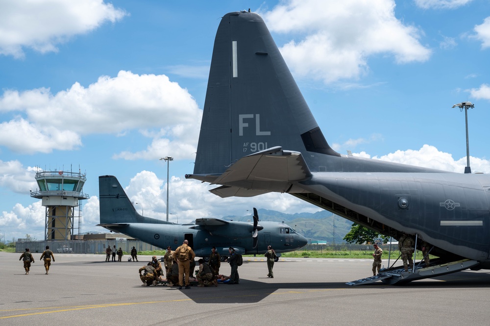 USAF, RAAF and PNGDF training efforts culminate with aeromedical evacuation FTX during Pac Angel 24-1