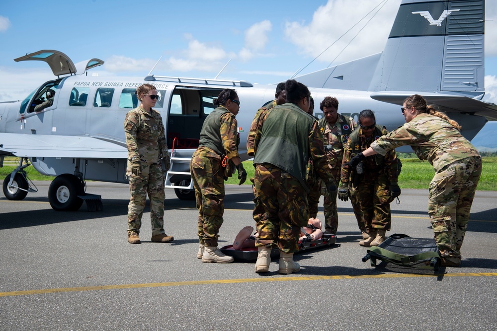 USAF, RAAF and PNGDF training efforts culminate with aeromedical evacuation FTX during Pac Angel 24-1