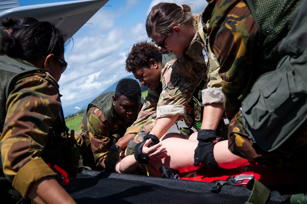 USAF, RAAF and PNGDF training efforts culminate with aeromedical evacuation FTX during Pac Angel 24-1