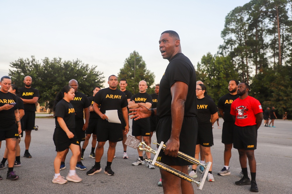 The Division Sustainment Troops Battalion holds a physical fitness competition