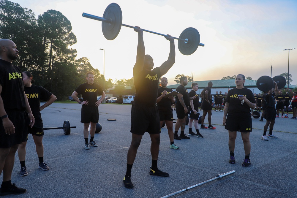 The Division Sustainment Troops Battalion holds a physical fitness competition