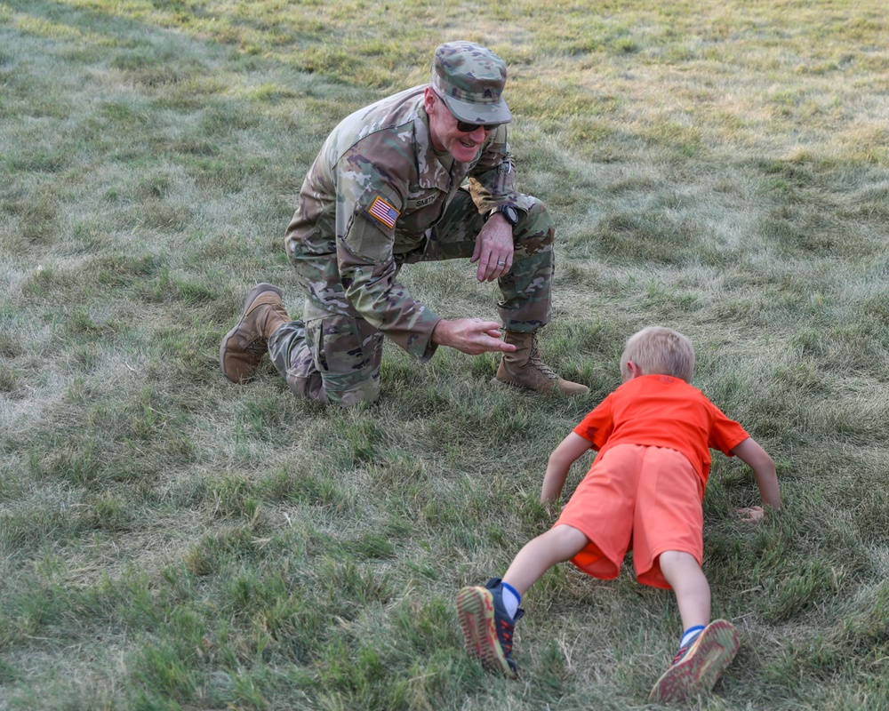 Families explore vehicles at National Night Out