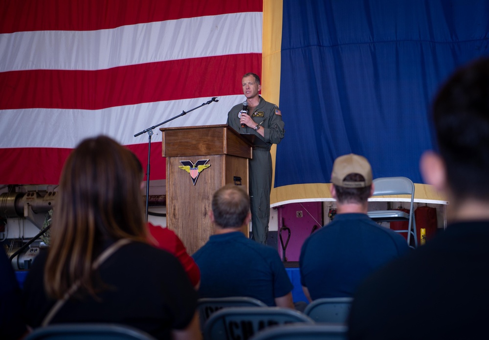 USO Center Afloat ribbon cutting ceremony aboard USS Carl Vinson