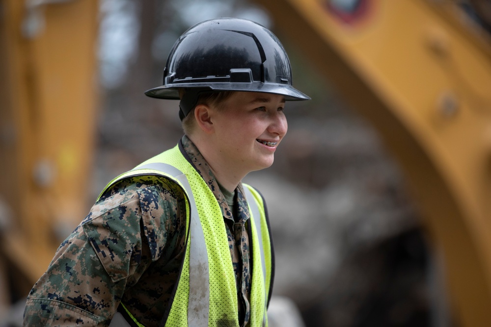 IRT in action: USMC engineers conduct earthwork operations for future Shepard Point oil spill response site