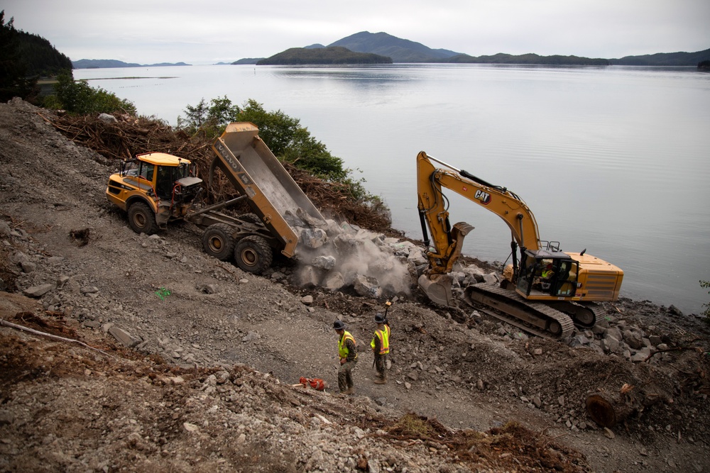 IRT in action: USMC engineers conduct earthwork operations for future Shepard Point oil spill response site