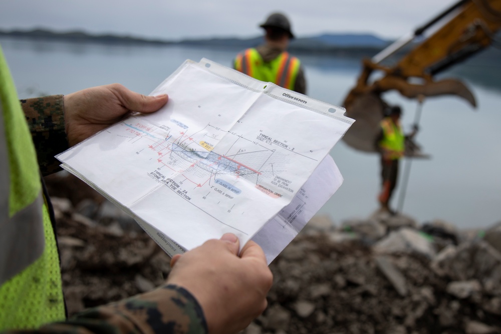 IRT in action: USMC engineers conduct earthwork operations for future Shepard Point oil spill response site