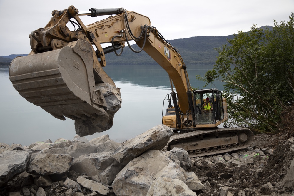 IRT in action: USMC engineers conduct earthwork operations for future Shepard Point oil spill response site