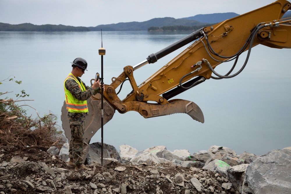 IRT in action: USMC engineers conduct earthwork operations for future Shepard Point oil spill response site