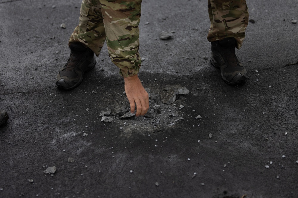 MWSS-271 EOD make craters with Icelandic coast guard during Exercise Northern Viking 24