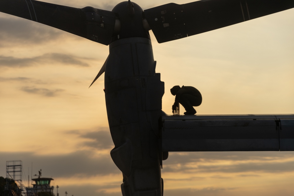 MRF-D 24.3: U.S. Marines refuel MV-22B Ospreys in preparation for Super Garuda Shield 24