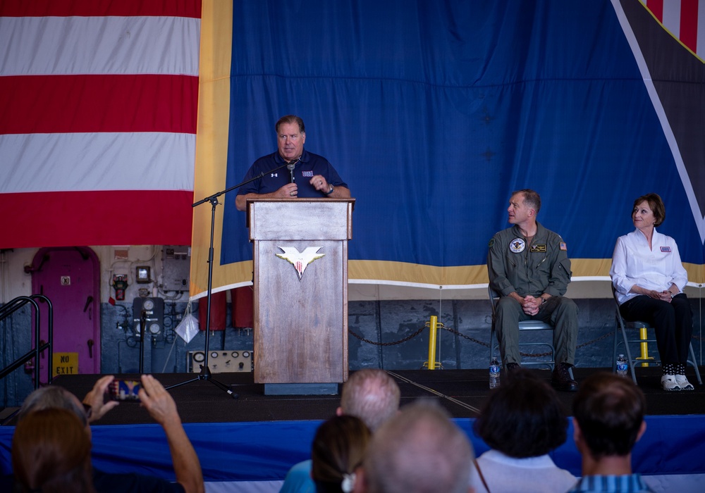 DVIDS - Images - USO Center Afloat ribbon cutting ceremony aboard USS ...