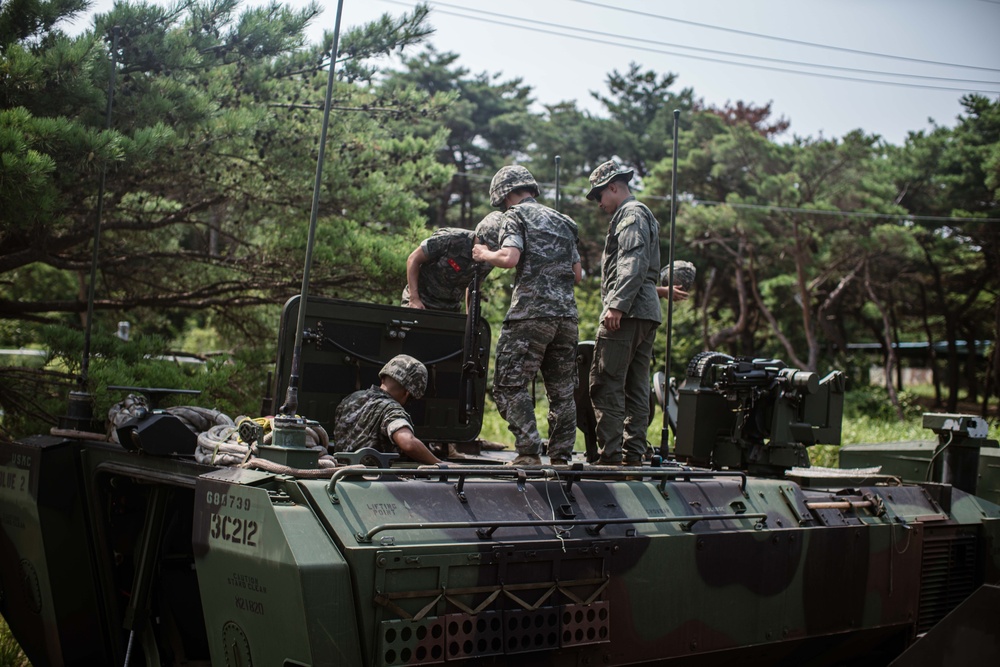 ROK, BLT 1/5 Marines Conduct Patrol Training, ACV Tour