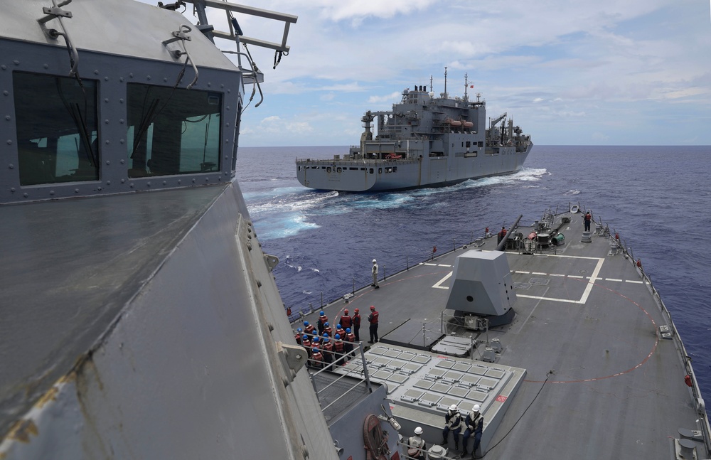 USS Dewey (DDG 105) Conducts Underway Replenishment with USNS Richard E. Byrd (T-AKE 4) During Exercise Pacific Vanguard 2024