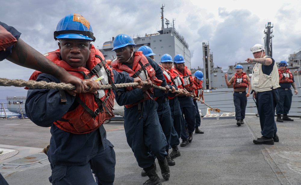 USS Dewey (DDG 105) Conducts Underway Replenishment with USNS Richard E. Byrd (T-AKE 4) During Exercise Pacific Vanguard 2024