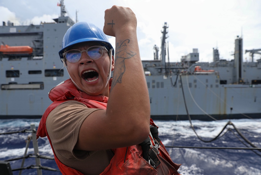 USS Dewey (DDG 105) Conducts Underway Replenishment with USNS Richard E. Byrd (T-AKE 4) During Exercise Pacific Vanguard 2024