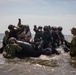 Members of the Indonesian National Armed Forces Korps Marinir participate in a joint military amphibious landing training exercise during Super Garuda Sheild 2024