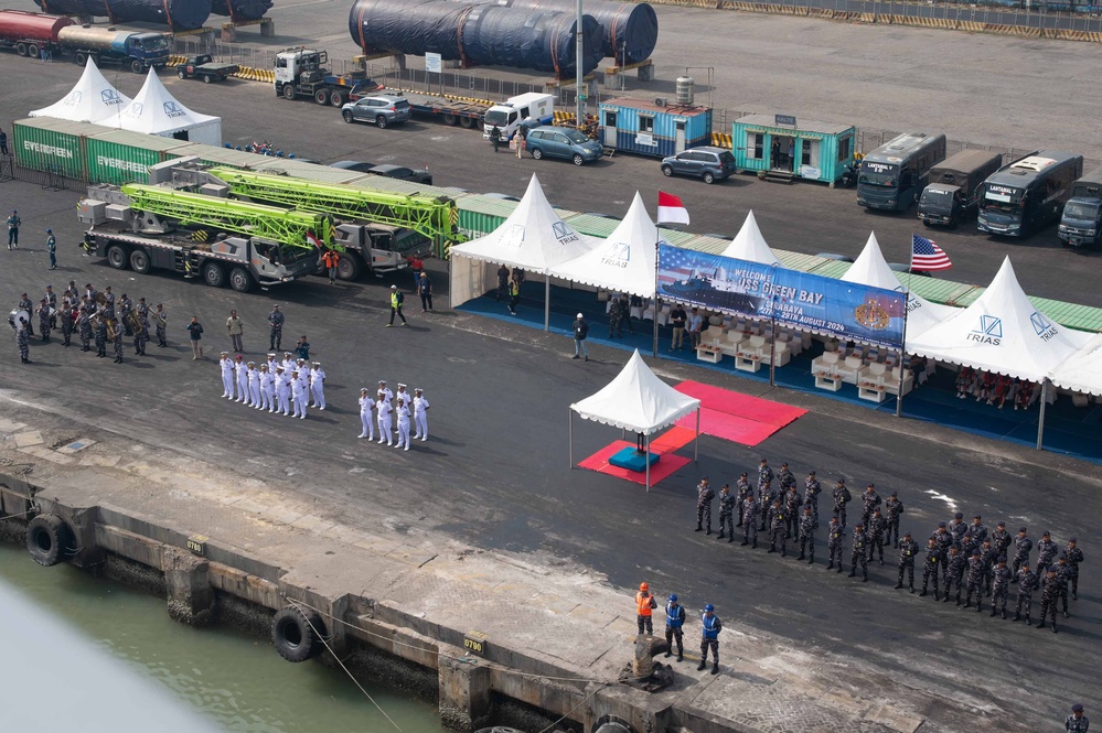 USS Green Bay pulls into Surabaya during Super Garuda Shield 24